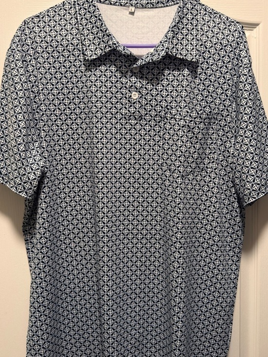 Other - Men's Navy Geometric Short-Sleeve Polo
